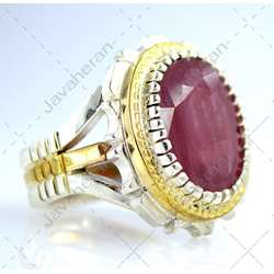 انگشتر فاخر تمام دست ساز یاقوت سرخ اصل معدنی