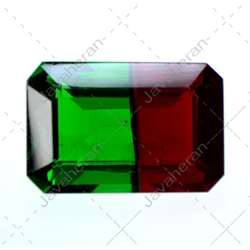 نگین زیبا و درشت تورمالین دو رنگ هندوانه ای  شمش