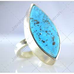 انگشتر فاخر تمام دست ساز فیروزه زیبا و درشت اصل کرمان