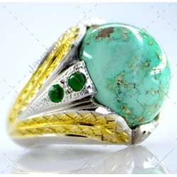 انگشتر فاخر دست ساز فیروزه اصل نیشابور