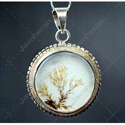 گردن آویز دست ساز عقیق شجر تک درخت اصل معدنی