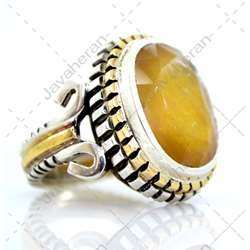 انگشتر دست ساز یاقوت زرد اصل معدنی